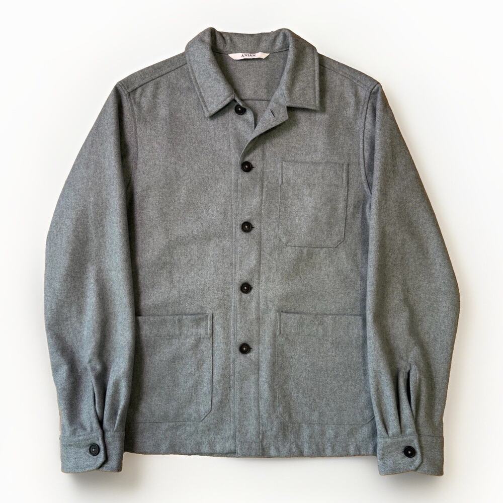 Anian Metchosin Jacket Medium Blue Gray Wool Overcoat Outdoors Workwear